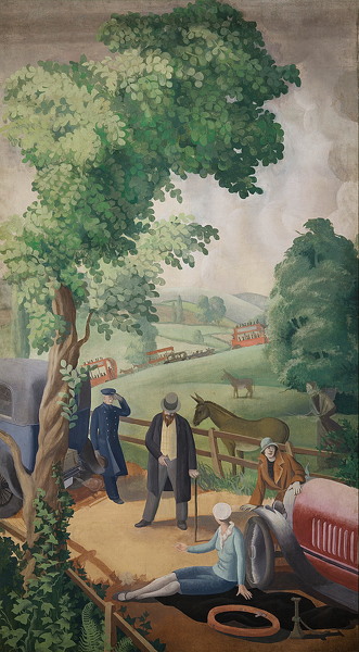 Artist Mary Adshead (1904 - 1995): An English Holiday - The Puncture, 1928